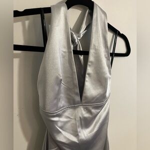 Silver Halter Neck Mini Dress (NWT!)